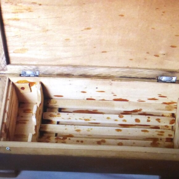 CNSstcs Antique Wood CIGAR BOX Inlayed Wood Cigar Holder Flip Top STAR Handmade - Picture 8 of 9